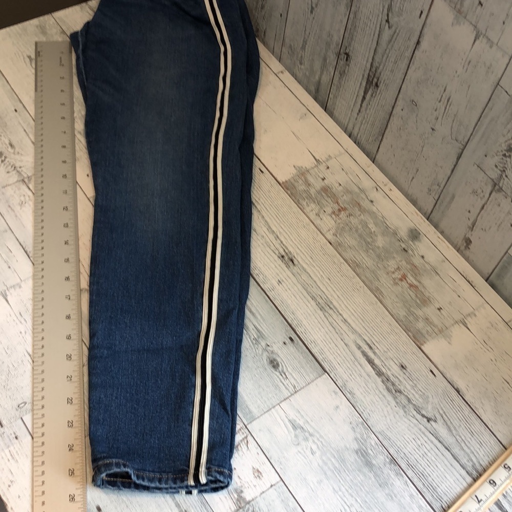 Loft Modern Skinny Black/White Strip Jeans 28 - Picture 9 of 9
